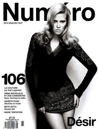 Beautiful Blonde Model Lara Stone Modeling For The Cover Of Numero Photographed By Karl Lagerfeld For Numero Magazine Editorials In Sexy Mini Skirts