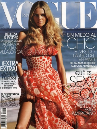 Beautiful Ralph Lauren Blonde Model Valentina Zeliaeva Modeling For The Cover Of Vogue Spain Magazine In Sexy Red Dress For Vogue Spain Magazine Editorials