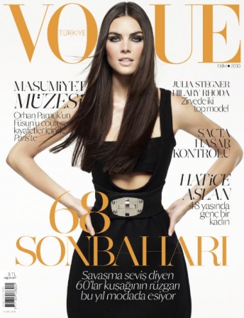 Beautiful Model Hilary Rhoda In Sexy Black Dress Modeling For The Cover Of Vogue Turkey Magazine Photographed By Cuneyt Akeroglu For Vogue Turkey Magazine Editorials