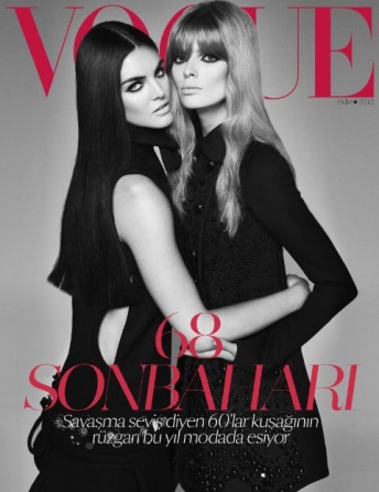 Beautiful Models Hilary Rhoda And Julia Stegner Modeling For The Covers Of Vogue Turkey Magazine Photographed By Cuneyt Akeroglu For Vogue Turkey Magazine Editorials