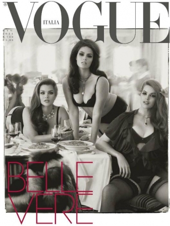 Beautiful Models Candice Huffine Robyn Lawley Tara Lynn Modeling For The Cover Of Vogue Italy Photographed By Steven Meisel For Vogue Italia Editorials