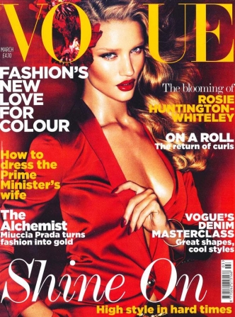 Beautiful British Blonde Model Rosie Huntingtonwhiteley Modeling For The Cover Of British Vogue Magazine Photographed By Mert Alas And Marcus Piggott For The March 2011 British Vogue Magazine Editorial