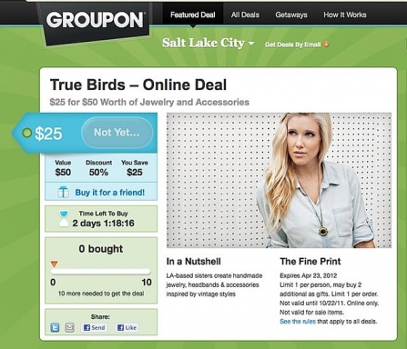 True Birds Jewelry Groupon Online Deals Salt Lake City Featuring Beautiful Blonde Zarzar Model Jessica Harbour